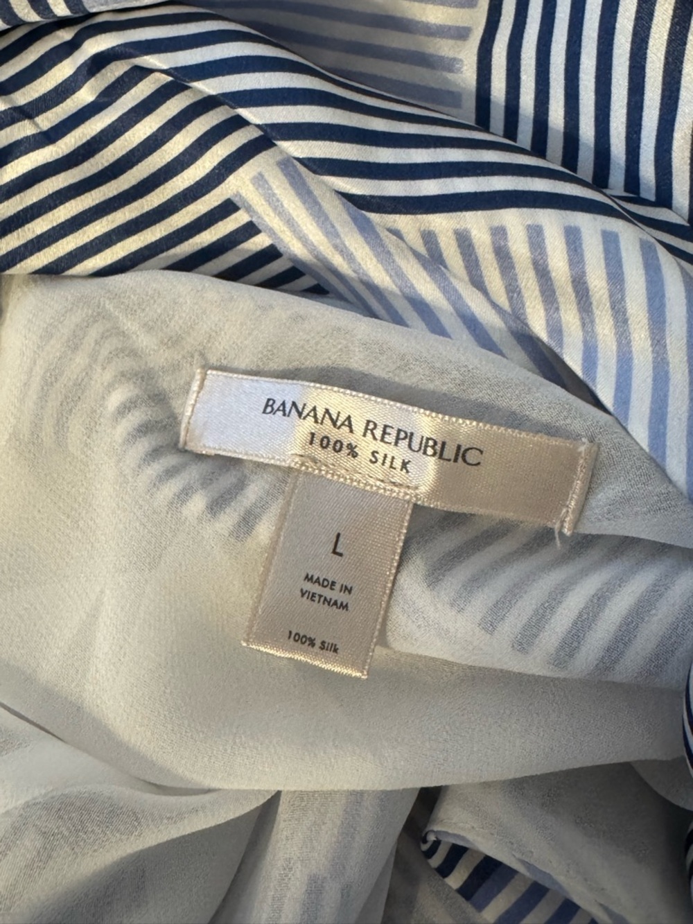 Banana Republic White Trapeze and Blue Geometric Halter 100% Silk Mini Dress - Picture 8 of 10